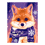 Картина по номерам " Lori " 40*50см Лисичка в шарфике, состав набора: основа на картоне с контуром, краски, 2 кисти, вспомогательный лист, акриловый лак, инструкция, картонная упаковка, европодвес