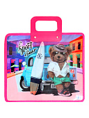 Папка с ручками А4, пластик, 1 отделение, 90мм, Sport bear Surf " KWELT " 340*300*90мм