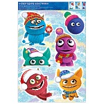 Наклейки " Мир открыток " 8-32 Новогодние- Новогодние монстрики, 493*336мм