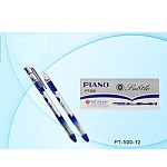 Ручка шариковая " Piano " Tubtle синяя 0,5мм, толщина письма 0,25мм, резиновый держатель, игольчатый пишущий узел, чернила на масляной основе, металлический наконечник, непрозрачный пластиковый корпус