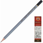 Карандаш ч/гр " Koh-i-Noor " Hardtmuth 4B шестигранный, деревянный, цвет корпуса - серый, заточенный, картонная упаковка