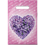 Пакет ПЭ " Интерпак " с вырубной ручкой ПВД, 20*30см 30мкм Сердечко