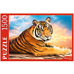 Пазлы " Рыжий кот " 1500элементов Большой тигр на закате 68,5*48,5см, картонная упаковка 35,5*23,5*5см