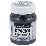 Краска акриловая " Love2art " 60мл металлик 13М сверкающее серебро