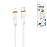 Кабель сетевой Lightning - Type-C " Borofone " BX118 Esplendido белый, плоский, 1м, 3,0А, PD, 27Вт, нейлон