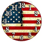 Часы настенные " Миленд " d=30см Флаг США, питание от 1 батарейки АА, батарейки в комплект не входят, материал- МДФ, пластик, картонная упаковка