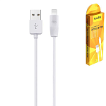 Кабель сетевой USB - Lightning " FaisON " HX1 Rapid белый, круглый, 2м, 2,1А, силикон