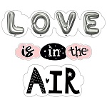 Гирлянда " Мир поздравлений " 946 Love is in the Air! Любовь - повсюду! 1м 60см, колечки пикколо