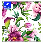 Салфетки бумажные 3-слойные " Перышко " Пурпур 20шт, 100% целлюлоза, 33*33см