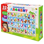 Пазлы " Рыжий кот " напольные 32элемента Напольный алфавит, 47*66см, картонная упаковка 22*28*5,5см