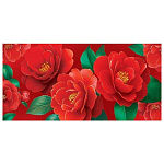 Конверт для денег " Мир открыток " 4-15 Без названия- Ярко-красные розы, 168*83мм, без отделки