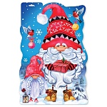 Плакат фигурный " Праздник " 936 А3 Новогодний- Новогодние гномики, без отделки