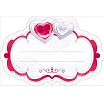 Банкетная карточка свадебная " Открытая планета " 150 Сердечки, 94*67мм, велюр, блестки