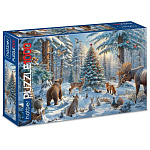 Пазлы Новогодние " Hatber " 1000элементов Premium Сказочный лес 68*48см, картонная упаковка