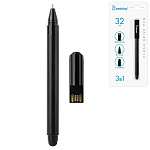 Флеш-диск - ручка - стилус " SmartBuy " 32GB черный USB 2.0, металл, блистер