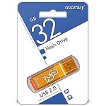 Флеш-диск " SmartBuy " 32GB Glossy оранжевый USB 2.0