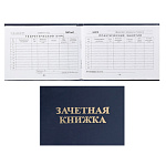 Бланк " Имидж " Зачетная книжка ВУЗ, синяя, золотое тиснение, размер в развернутом виде: 14*10,5см