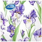 Салфетки бумажные 2-сл " Лилия " Магия Ирисов 20шт, 100% целлюлоза, 33*33см