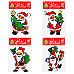 Наклейка " KWELT " Новогодняя- Дед Мороз, 13,5*19см, блестки, двусторонняя, многоразовая, ассорти (без возможности выбора дизайна), пакет, европодвес