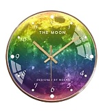 Часы настенные " Миленд " d=30см Космическая луна, без защитного стекла, питание от 1 батарейки АА, батарейки в комплект не входят, материал- МДФ, пластик, картонная упаковка