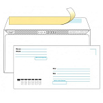 Конверт Е65/DL (110*220мм) белый, отрывная лента, 80г/м, внутренняя запечатка, прямой клапан