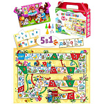 Игра обучающая " Рыжий кот " 5 в 1 Изучаем буквы, состав: игровое поле, 4 фишки, кубик, 6 карточек, 30 фишек, пазл, картонная упаковка 22,5*21*5см