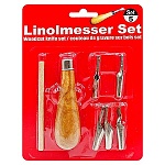 Стек " KWELT " 5 сменных насадок на деревянной ручке, блистер