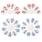 Набор вееров " Пчелка " гласные+согласные+цифры до 20, облегченные, эконом, упаковка с европодвесом