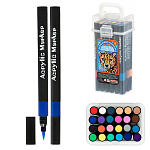 Набор маркеров акриловых " Basir " Гепард 24цв, 1-5мм, наконечник-кисть, в пластиковом боксе