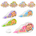 Набор корректирующих лент " Basir " Мишки 5мм*2,5м, 4шт, картонный блистер, европодвес