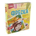Картина из песка " Lori " Фреска Обезьянка, 12 цветов, цветной песок, самоклеящаяся основа в рамке