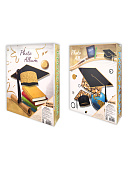 Фотоальбом " KWELT " 200 фото Back to school, ассорти, 10*15см, твердая обложка, тиснение фольгой, индивидуальный бокс, в термоусадочной пленке, 20,5*26,5*6см