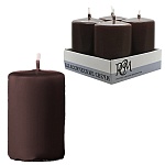 Набор свечей " РСМ " Классических коричневых, 60*40мм, время горения 10часов, 4шт, в картонном поддоне