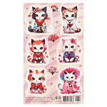 Наклейки " Мир открыток " 0-11 А6 Котики в японском стиле, без отделки