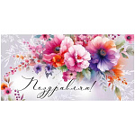 Конверт для денег " Империя поздравлений " 410 Поздравляю! Яркий букет, 168*84мм, глянцевый УФ-лак, текст