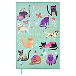 Записная книжка МАЛЫЙ ФОРМАТ А6+ интегральная 96л " Феникс " Escalada Коты, линия, обложка - ПВХ, съемная обложка, сшивка, тиснение фольгой, белый блок, ляссе, индивидуальная упаковка, 126*186мм