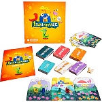 Игра настольная " Экономикус " Языколомище, состав: 9 частей карты путешествия, 195 карт-заданий, 4 фишки, 29шт игровых карт, волчок, правила игры, картонная упаковка 24*24*4,5см, от 6лет