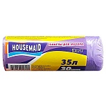 Мешки для мусора " Housemaid "  35л 30шт фиолетовые, толщина 6мкм, в рулоне, ПНД