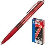 Ручка шариковая автоматическая " Pilot " Super Grip красная G 0,7мм резиновый держатель, чернила на масляной основе, прозрачный корпус