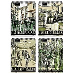 Скетчбук, крафт-бумага 100г/м2, 180*260мм, 60л, на резинке, спираль сверху, без линовки, обложка - крафт-картон, " Bruno Visconti " Крафт, 4 дизайна