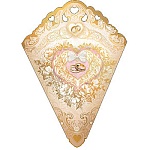 Кулечек для лепестков " Праздник " 475 Золотые узоры 250*120мм, фольга золотая текстурная, вырубка, лента