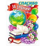 Плакат фигурный " Мир поздравлений " 940 А2 Спасибо за знания!
