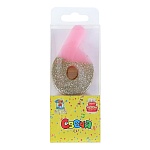 Свеча для торта цифра " Миленд " 6, розовая, 13,5*4,7*1,5см, глиттер, картонный блистер, европодвес