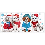 Наклейки " Праздник " 778 Новогодние- Собаки, 489*221мм, ПВХ