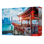 Пазлы " Рыжий кот " 500элементов Восточный город 47*33см, картонная упаковка 32*22,5*4,3см