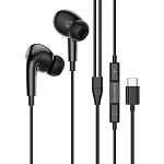 Наушники " Borofone " BM80 Pro Elegant чёрные, внутриканальные, проводные, микрофон, кнопка ответа, регулятор громкости, Type-C, длина - 1,2м