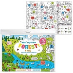 Раскраска-постер " Феникс " А4 1л What`s up in the forest. В лесу, обложка- мелованная бумага, офсет, размер в разложенном виде 800х580мм
