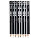 Набор карандашей ч/гр " deVente " Art 12шт, 2Т, Т, ТМ-2, М, 2М, 3М, 4М, 5М, 6М, 7М, 8М, шестигранный, деревянный, цвет корпуса - черный