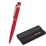 Ручка подарочная шариковая автоматическая " Bruno Visconti " Verona синяя 1,0мм, толщина письма 0,7мм, поворотный механизм, корпус- металл, покрытие soft touch, цвет корпуса красный, металлический клип, подарочная упаковка