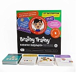 Игра обучающая " Brainy Trainy " Навыки будущего, состав: 160 карт с заданиями по 40 из каждой темы:-воображения-развитие памяти-эмоциональный интеллект-логика, иллюстрированные правила, картонная упаковка 22,8*22,8*4см, от 6лет